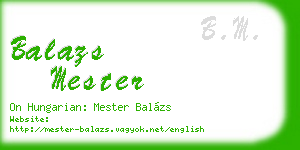 balazs mester business card
